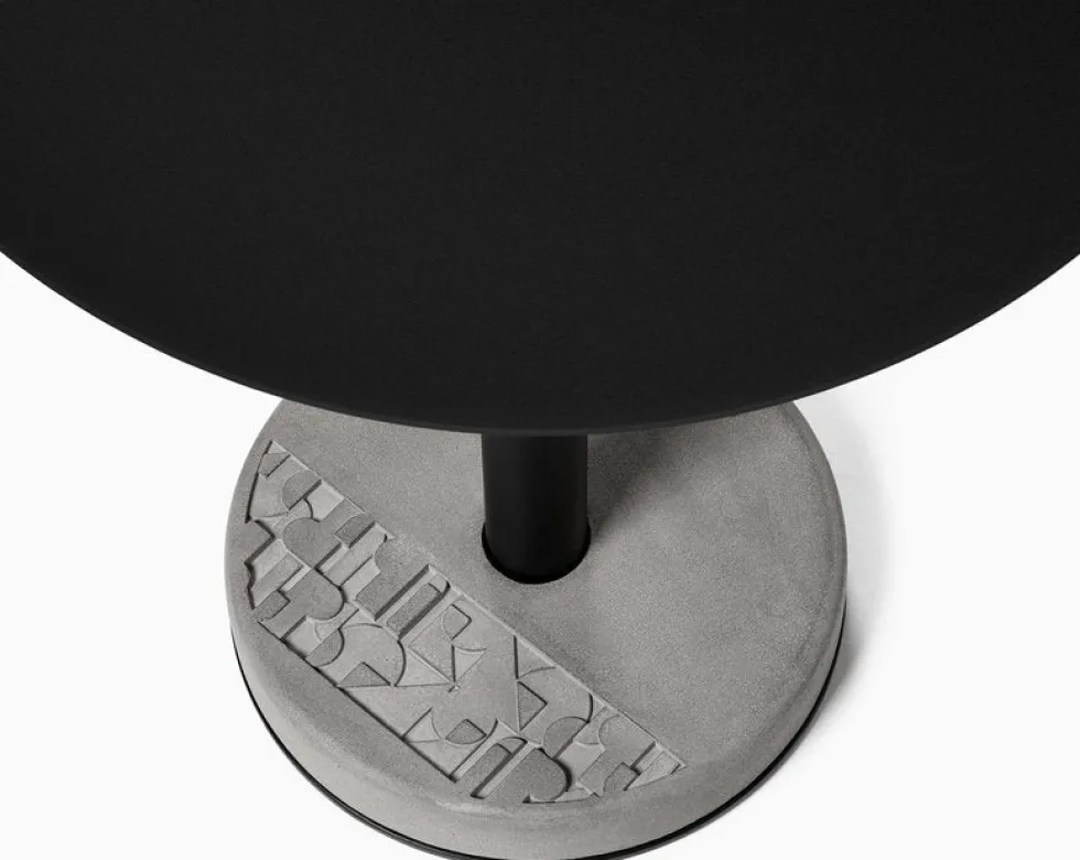 Table de bistro ronde noire Donut - Lyon Béton