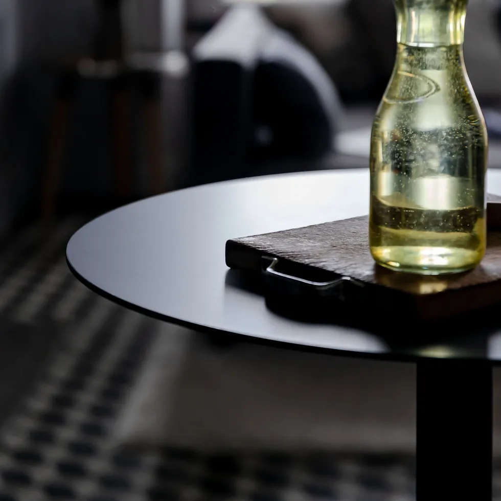 Table de bistro ronde noire Donut - Lyon Béton
