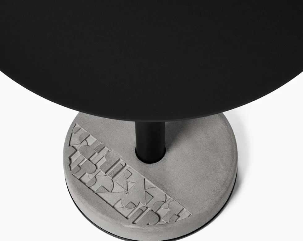 Table de bistro ronde noire Donut - Lyon Béton