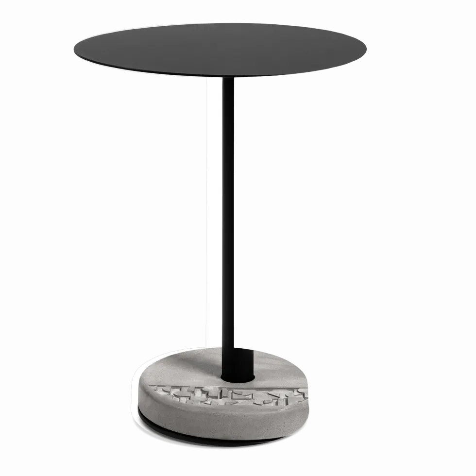 Table de bistro ronde noire Donut - Lyon Béton