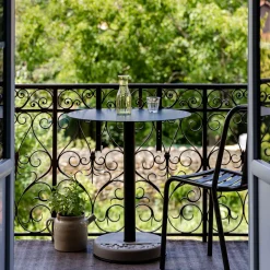 Table de bistro ronde noire Donut - Lyon Béton