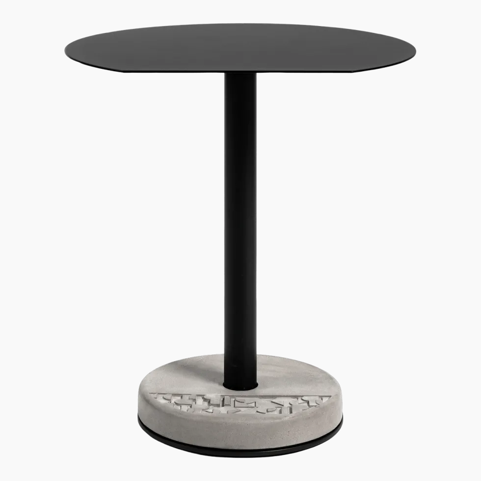 Table de bistro tronquée noire Donut - Lyon Béton