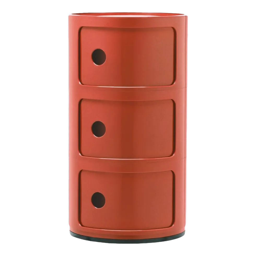 Table de chevet ambre 3 tiroirs Componibili - Kartell