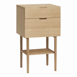 Table de chevet avec deux tiroirs et une étagère - Hübsch