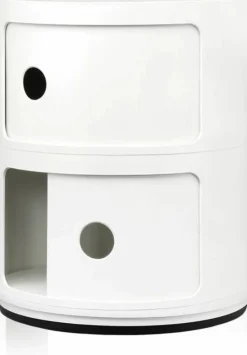 Table de chevet blanche 2 éléments Componibili - Kartell