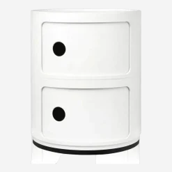 Table de chevet blanche 2 éléments Componibili - Kartell