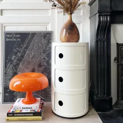 Table de chevet blanche 3 tiroirs Componibili - Kartell