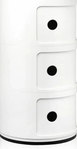 Table de chevet blanche 3 tiroirs Componibili - Kartell