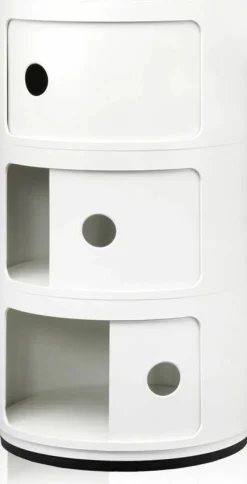 Table de chevet blanche 3 tiroirs Componibili - Kartell