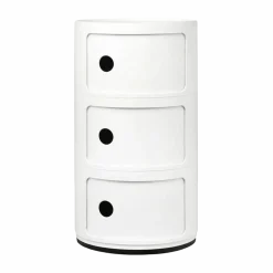 Table de chevet blanche 3 tiroirs Componibili - Kartell