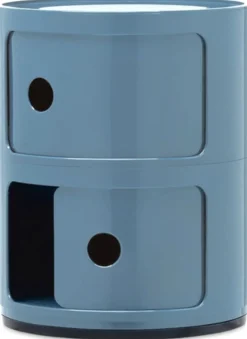 Table de chevet bleu clair azzuro 2 tiroirs Componibili - Kartell