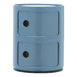 Table de chevet bleu clair azzuro 2 tiroirs Componibili - Kartell