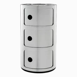 Table de chevet chromé 3 tiroirs Componibili - Kartell