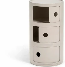 Table de chevet Componibili Bio design crème 3 tiroirs - Kartell