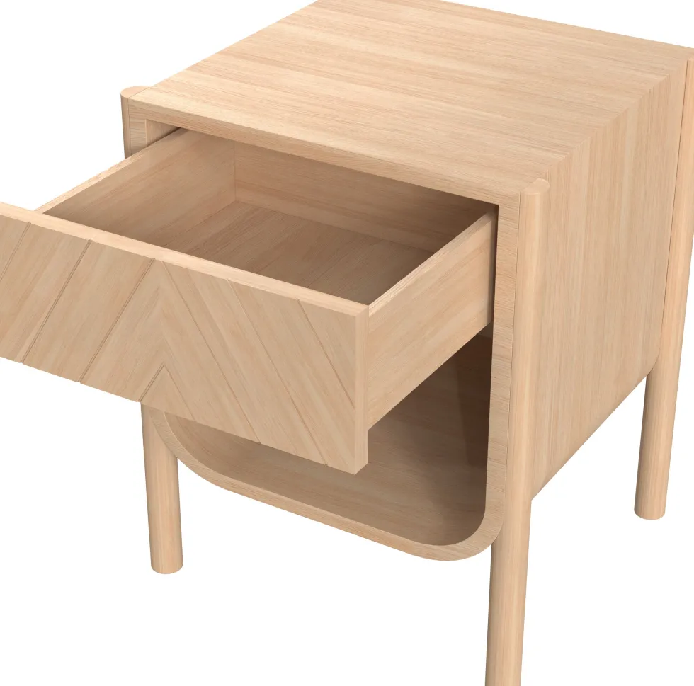 Table de chevet en chêne naturel 44x40x54cm Marius - Hartô