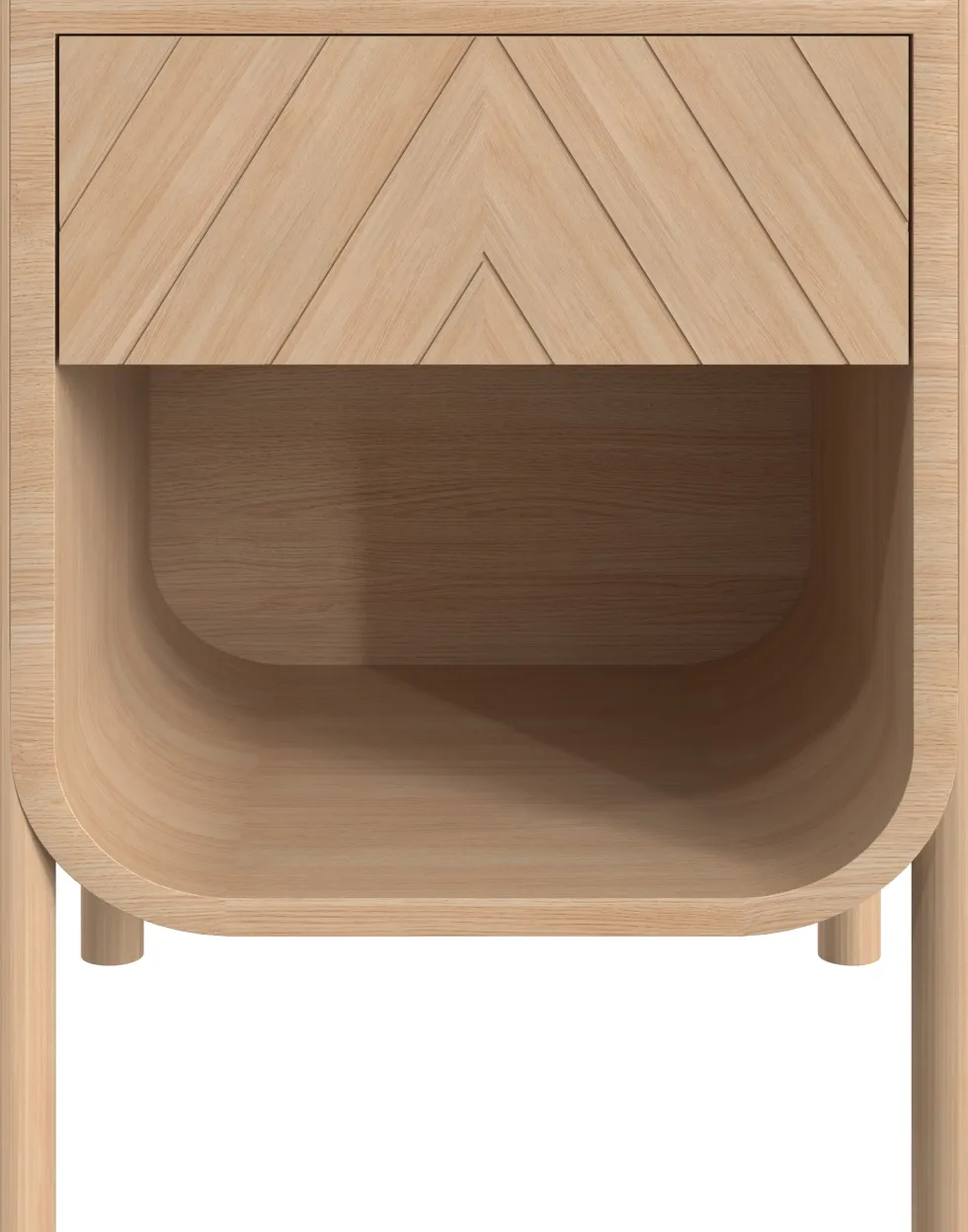 Table de chevet en chêne naturel 44x40x54cm Marius - Hartô