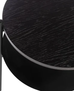 Table de chevet en chêne plaqué et acier noire Tu - noo.ma