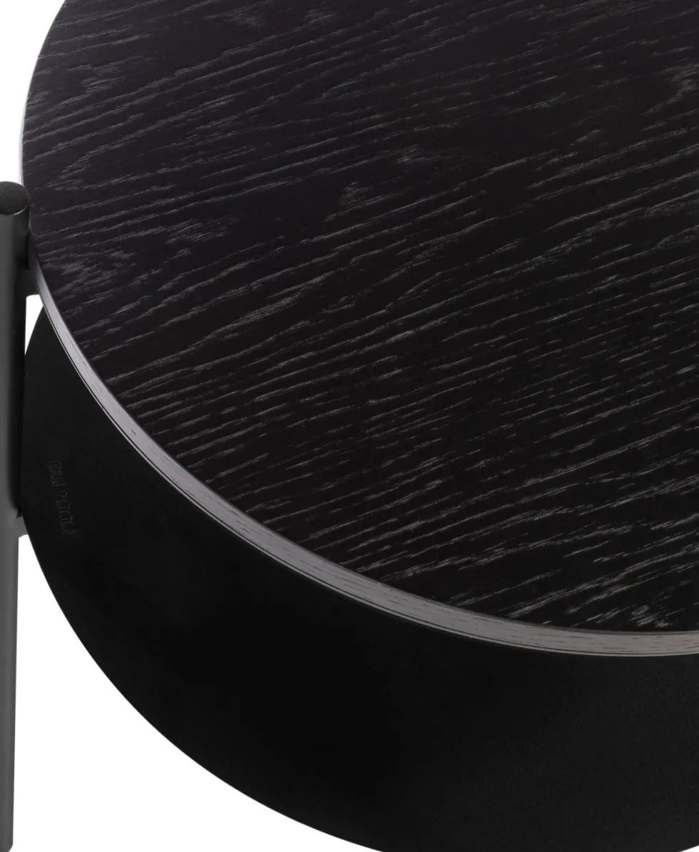 Table de chevet en chêne plaqué et acier noire Tu - noo.ma