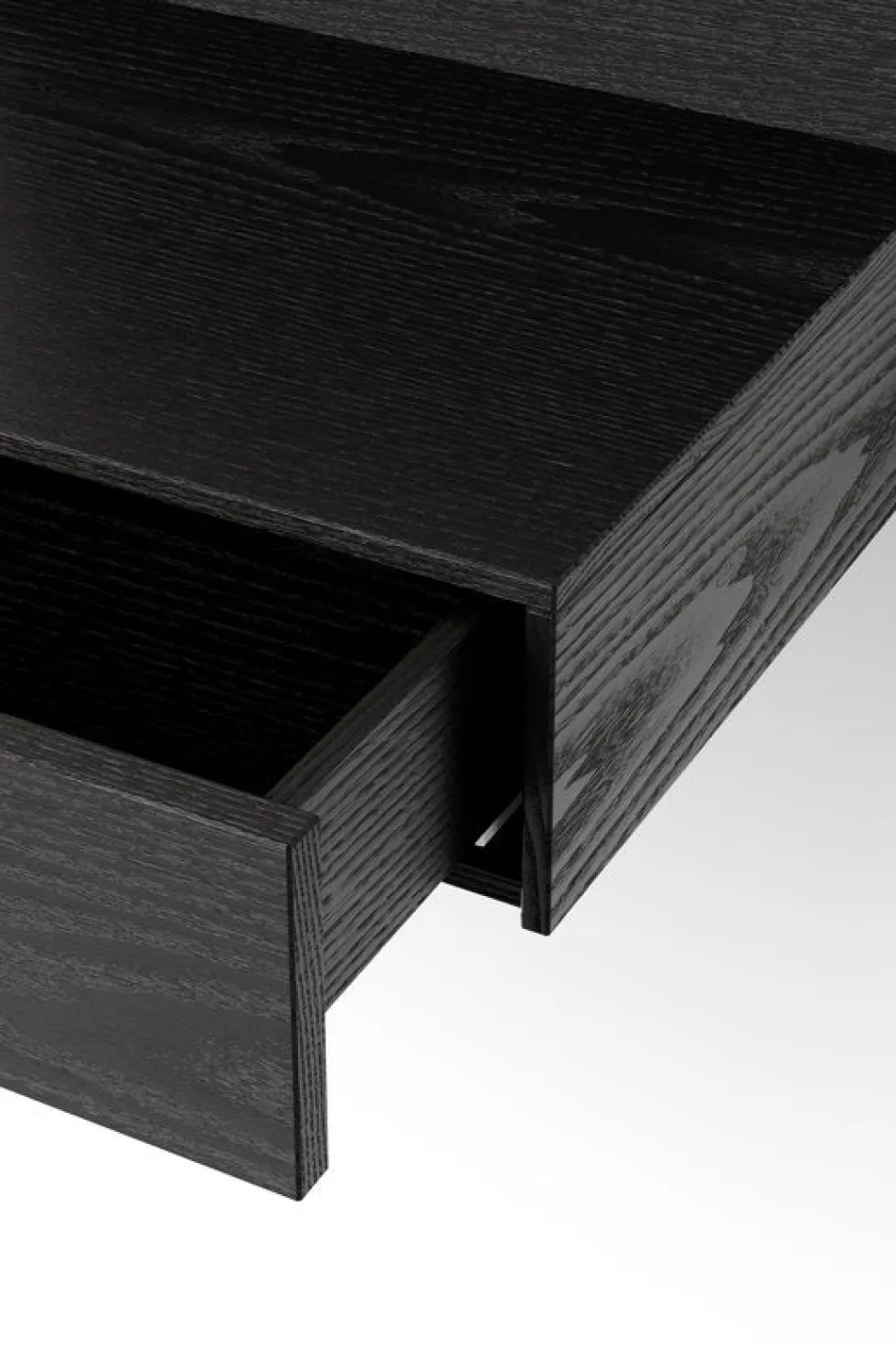 Table de chevet en frêne teinté noir 42x32cm Tana - New Works