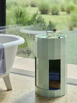 Table de chevet en plastique recyclé vert menthe à facettes 38x38x66cm Facet - Hay