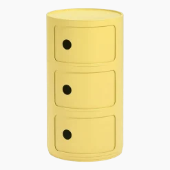 Table de chevet jaune 3 tiroirs Componibili Bio - Kartell