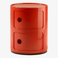 Table de chevet rouge 2 tiroirs Componibili - Kartell