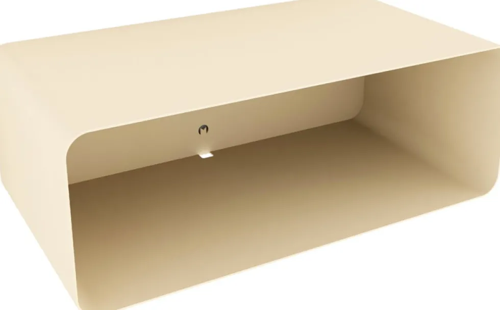 Table de chevet suspendue en acier beige cashew 47x17x25cm Nelio - Metallbude