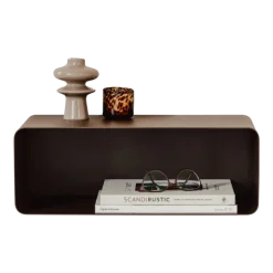 Table de chevet suspendue en acier marron 47x17x25cm Nelio - Metallbude