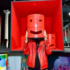 Table de chevet 2 tiroirs rouge Componibili Smile - Kartell