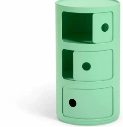 Table de chevet vert 3 tiroirs Componibili Bio - Kartell