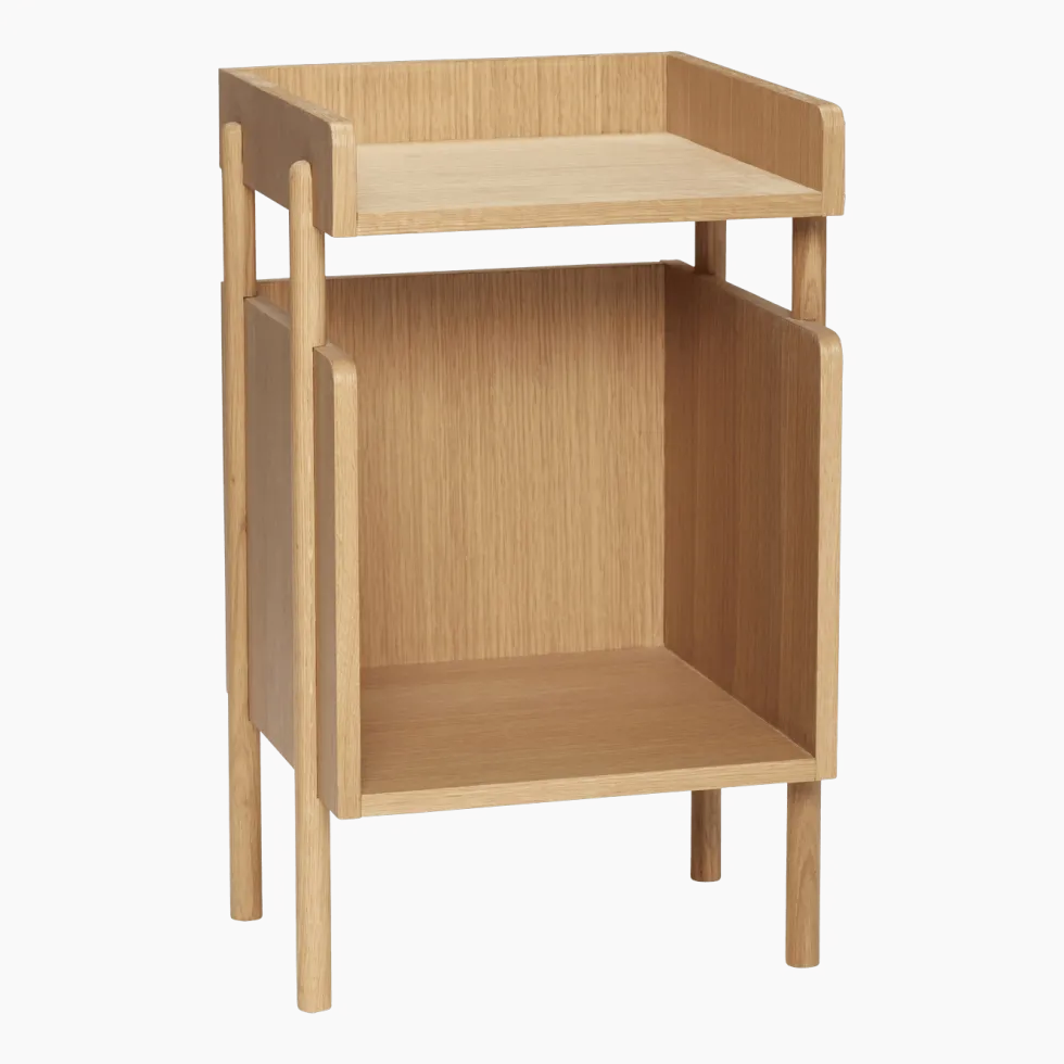 Table de console en chêne naturel avec deux cases de rangement - Hübsch