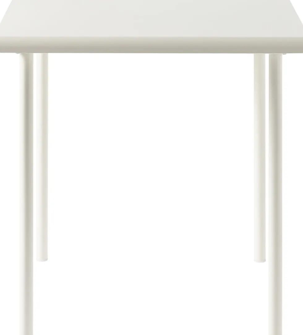 Table de jardin carrée en acier inoxydable blanc pur 75x75cm Patio - Tolix