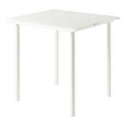 Table de jardin carrée en acier inoxydable blanc pur 75x75cm Patio - Tolix
