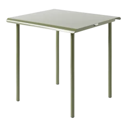 Table de jardin carrée en acier inoxydable vert jonc 75x75cm Patio - Tolix