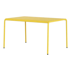 Table de jardin en acier thermolaqué jaune solail 4 places 130x90cm Panorama - TIPTOE