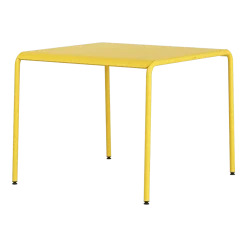 Table de jardin en acier thermolaqué jaune soleil 2 places 90x90cm Panorama - TIPTOE