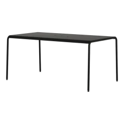 Table de jardin en acier thermolaqué noir graphite 6 places 160x90cm Panorama - TIPTOE