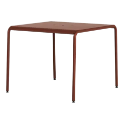 Table de jardin en acier thermolaqué rouge brique 2 places 90x90cm Panorama - TIPTOE