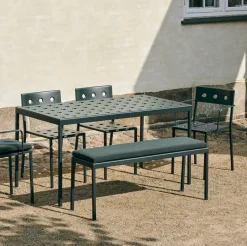 Table de jardin rectangulaire en acier anthracite 190 x 87 cm Balcony - HAY