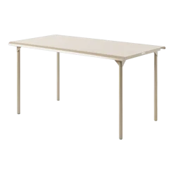 Table de jardin rectangulaire en acier inoxydable beige gris 140x80cm Patio - Tolix