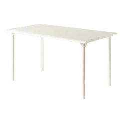 Table de jardin rectangulaire en acier inoxydable blanc perlé 160x100cm Patio - Tolix