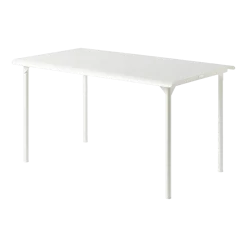Table de jardin rectangulaire en acier inoxydable blanc pur 160x100cm Patio - Tolix