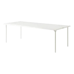 Table de jardin rectangulaire en acier inoxydable blanc pur 240x100cm Patio - Tolix