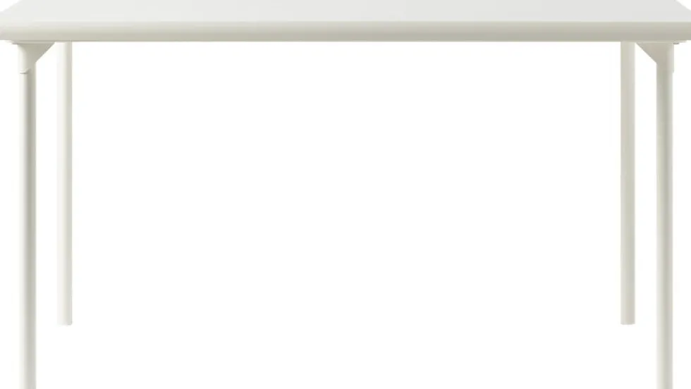 Table de jardin rectangulaire en acier inoxydable blanc pur 140x80cm Patio - Tolix