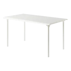 Table de jardin rectangulaire en acier inoxydable blanc pur 140x80cm Patio - Tolix