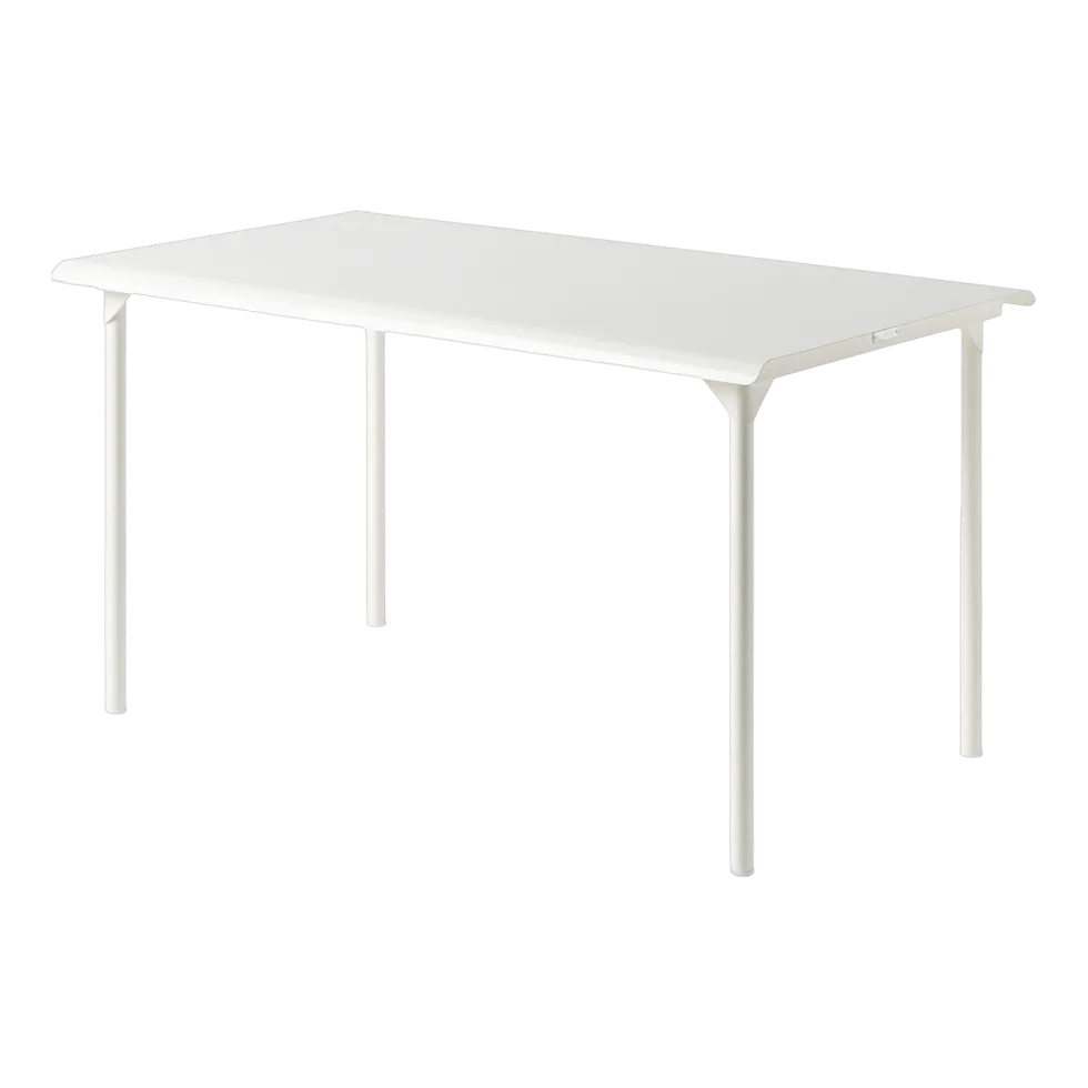 Table de jardin rectangulaire en acier inoxydable blanc pur 140x80cm Patio - Tolix