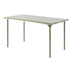 Table de jardin rectangulaire en acier inoxydable vert jonc 140x80cm Patio - Tolix