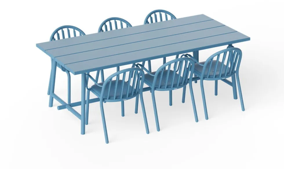 Table de jardin rectangulaire en aluminium bleu 220x100x76cm Fred's - Fatboy