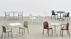 Table de jardin ronde en aluminium laqué blanc cassé 55x74cm Deville - HAY