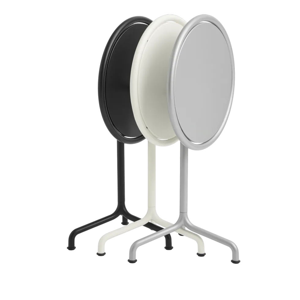 Table de jardin ronde en aluminium laqué blanc cassé 55x74cm Deville - HAY